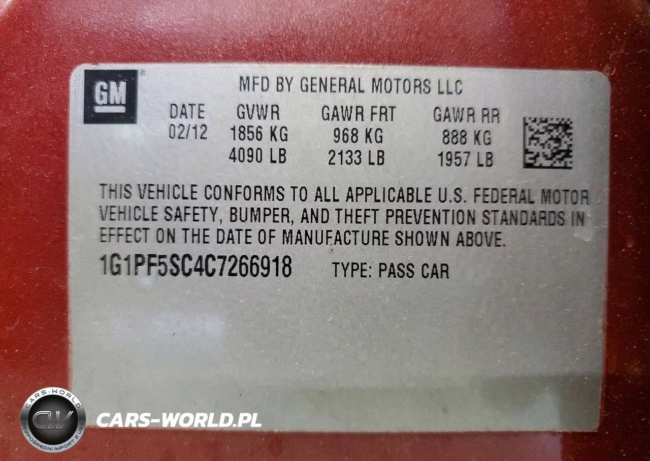 2012 Chevrolet Cruze Lt VIN:1G1PF5SC4C7266918 - 12
