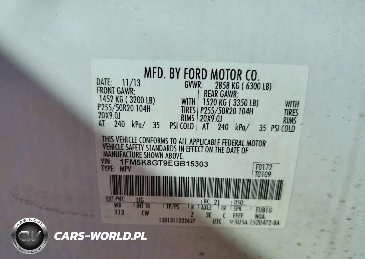 2014 Ford Explorer Sport VIN:1FM5K8GT9EGB15303 - 13