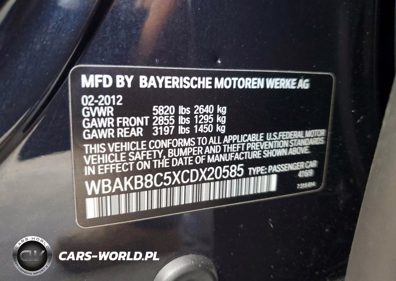 2012 BMW 750 Li VIN:WBAKB8C5XCDX20585 - 12