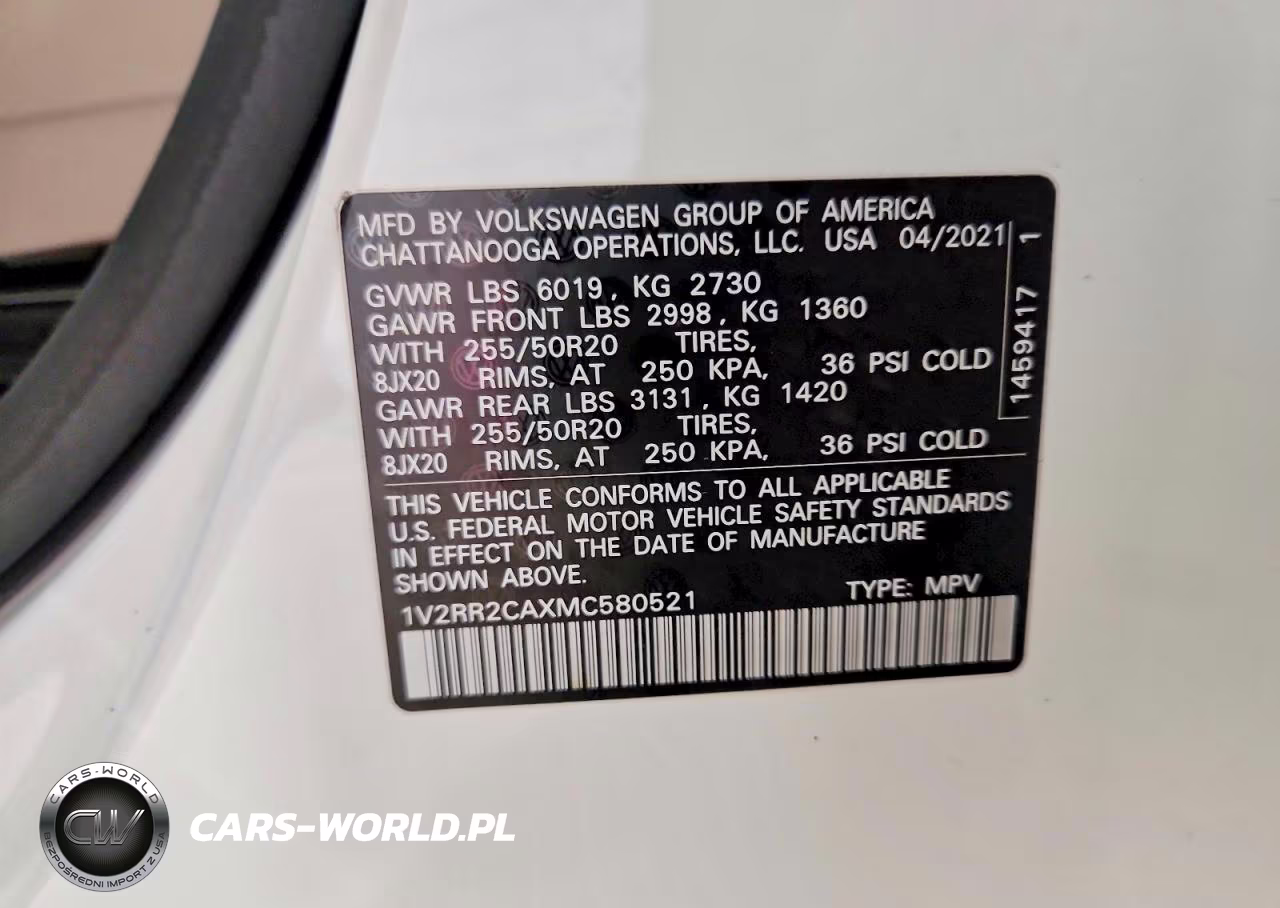 2021 Volkswagen Atlas Se VIN:1V2RR2CAXMC580521 - 13