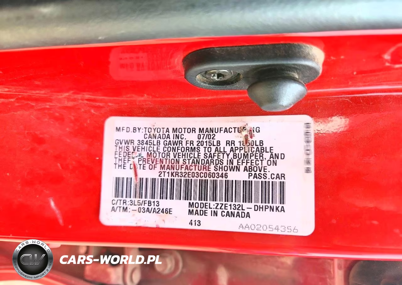2003 Toyota Corolla Matrix Xr VIN:2T1KR32E03C060346 - 12