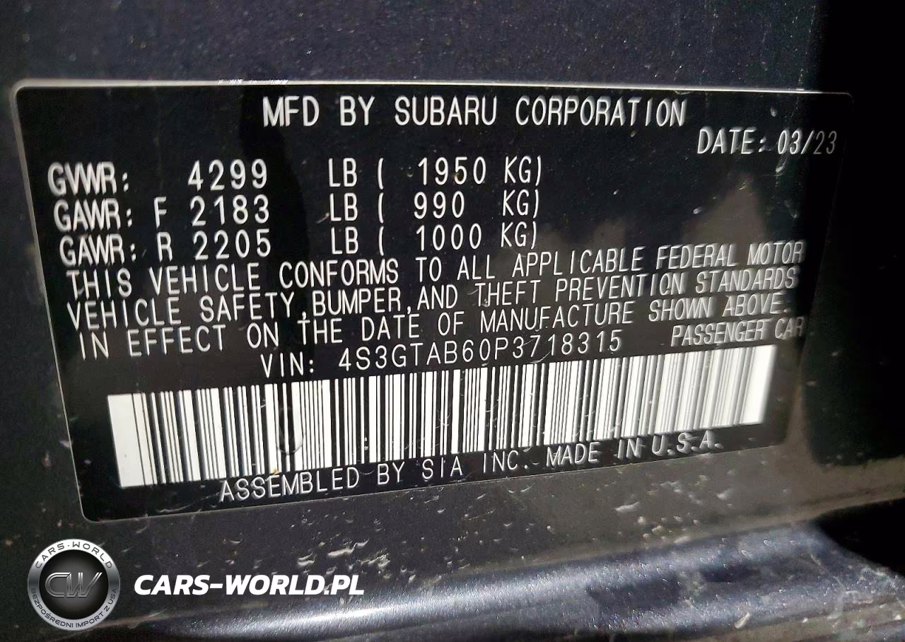 2023 Subaru Impreza VIN:4S3GTAB60P3718315 - 12
