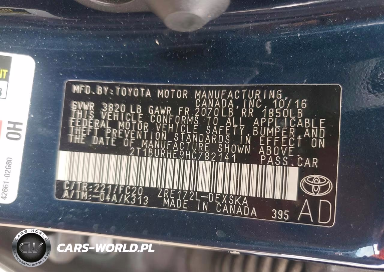 2017 Toyota Corolla Se VIN:2T1BURHE9HC782141 - 13