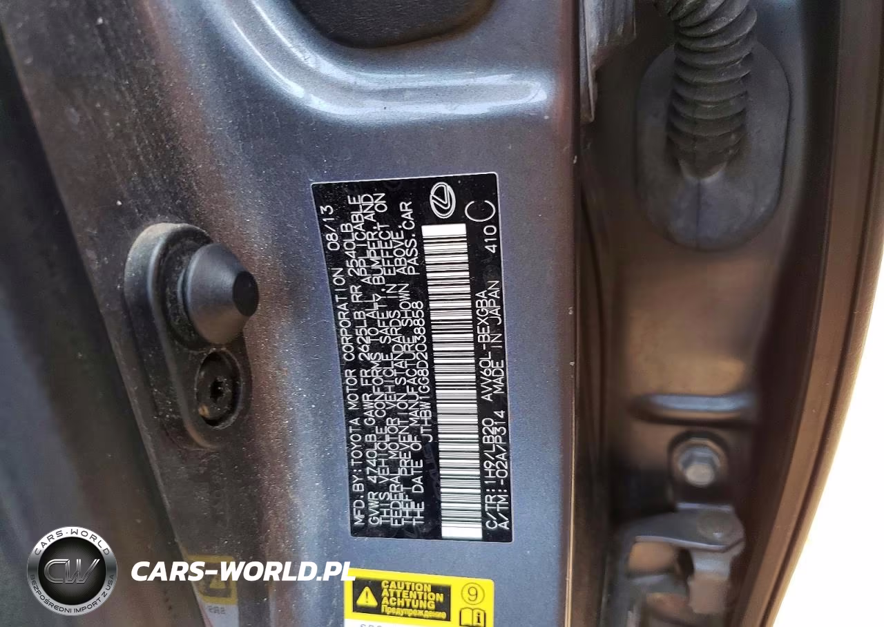 2013 Lexus Es 300H VIN:JTHBW1GG8D2038858 - 12