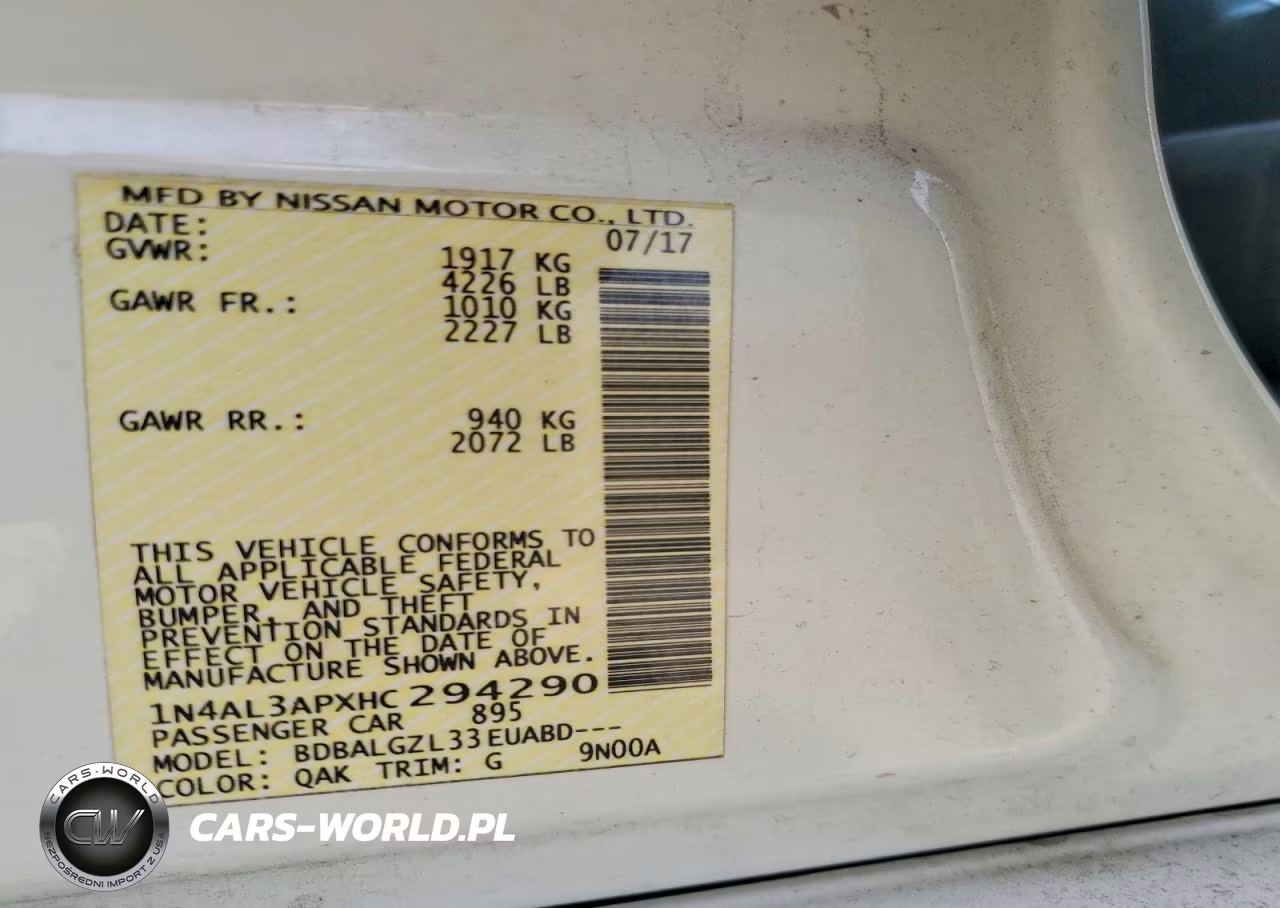 2017 Nissan Altima 2.5 S VIN:1N4AL3APXHC294290 - 12