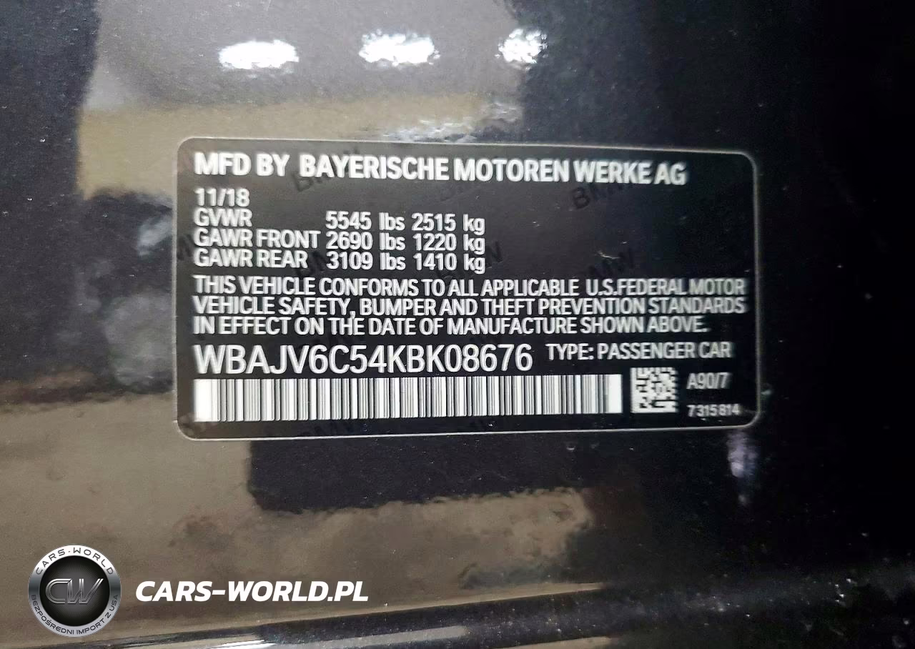 2019 BMW 640 Xigt VIN:WBAJV6C54KBK08676 - 12