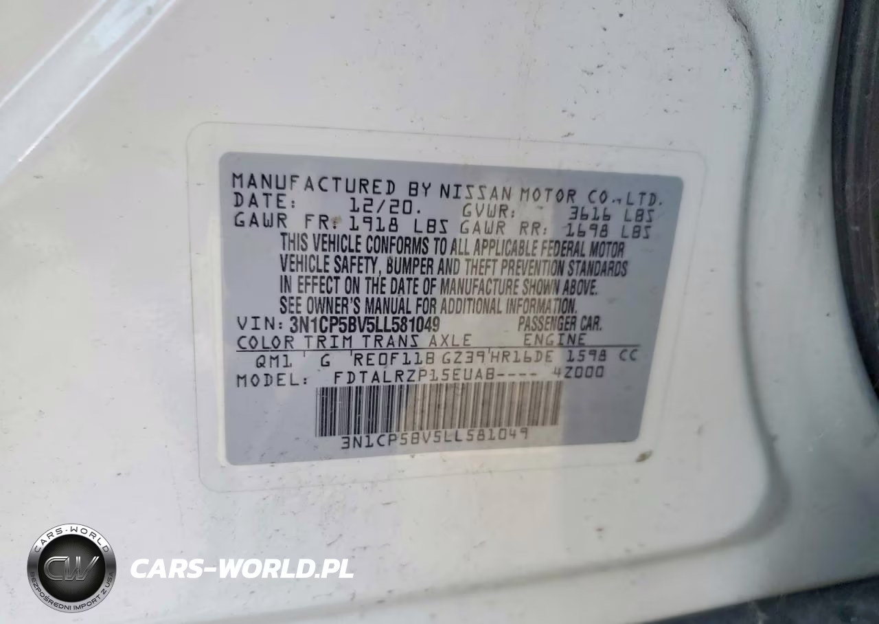 2020 Nissan Kicks S VIN:3N1CP5BV5LL581049 - 13