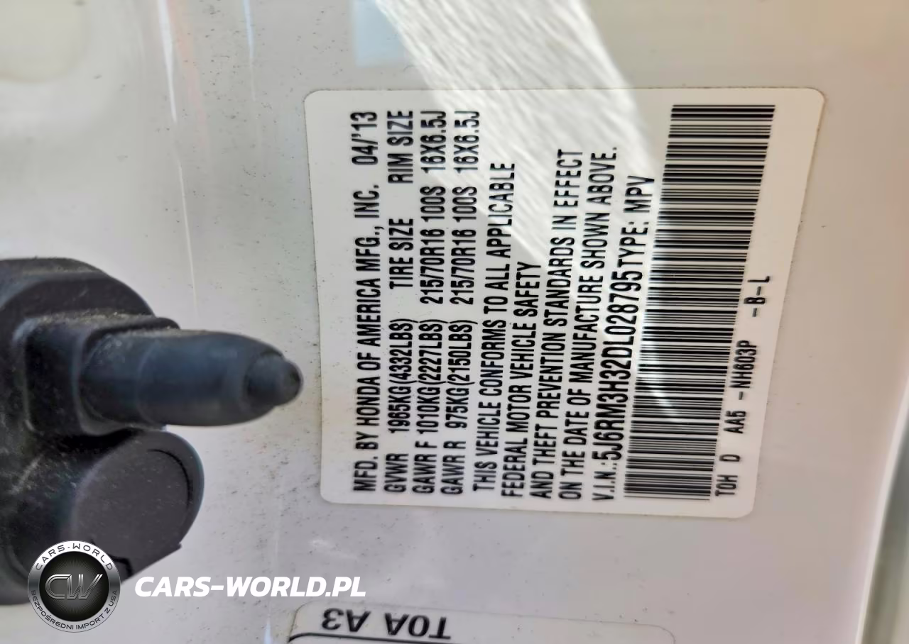 2013 Honda Cr-V Lx VIN:5J6RM3H32DL028795 - 13