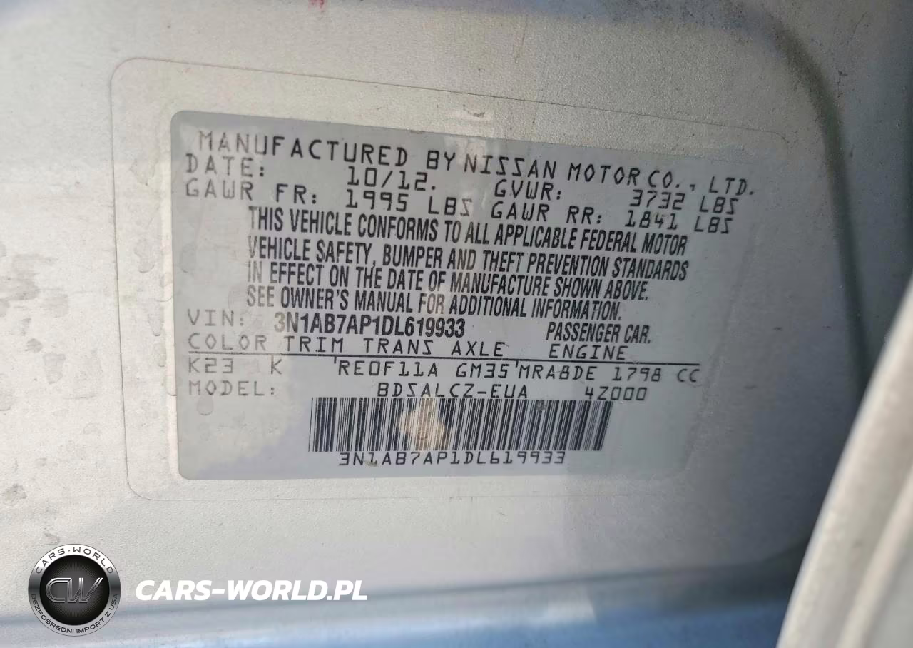 2013 Nissan Sentra S VIN:3N1AB7AP1DL619933 - 12