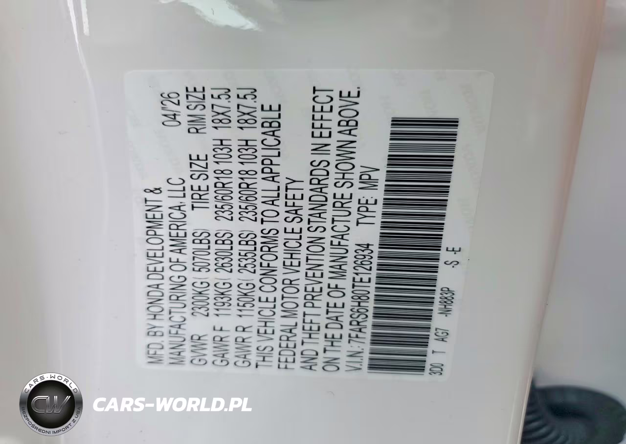 2026 Honda Cr-V Sport-L VIN:7FARS6H80TE126934 - 13