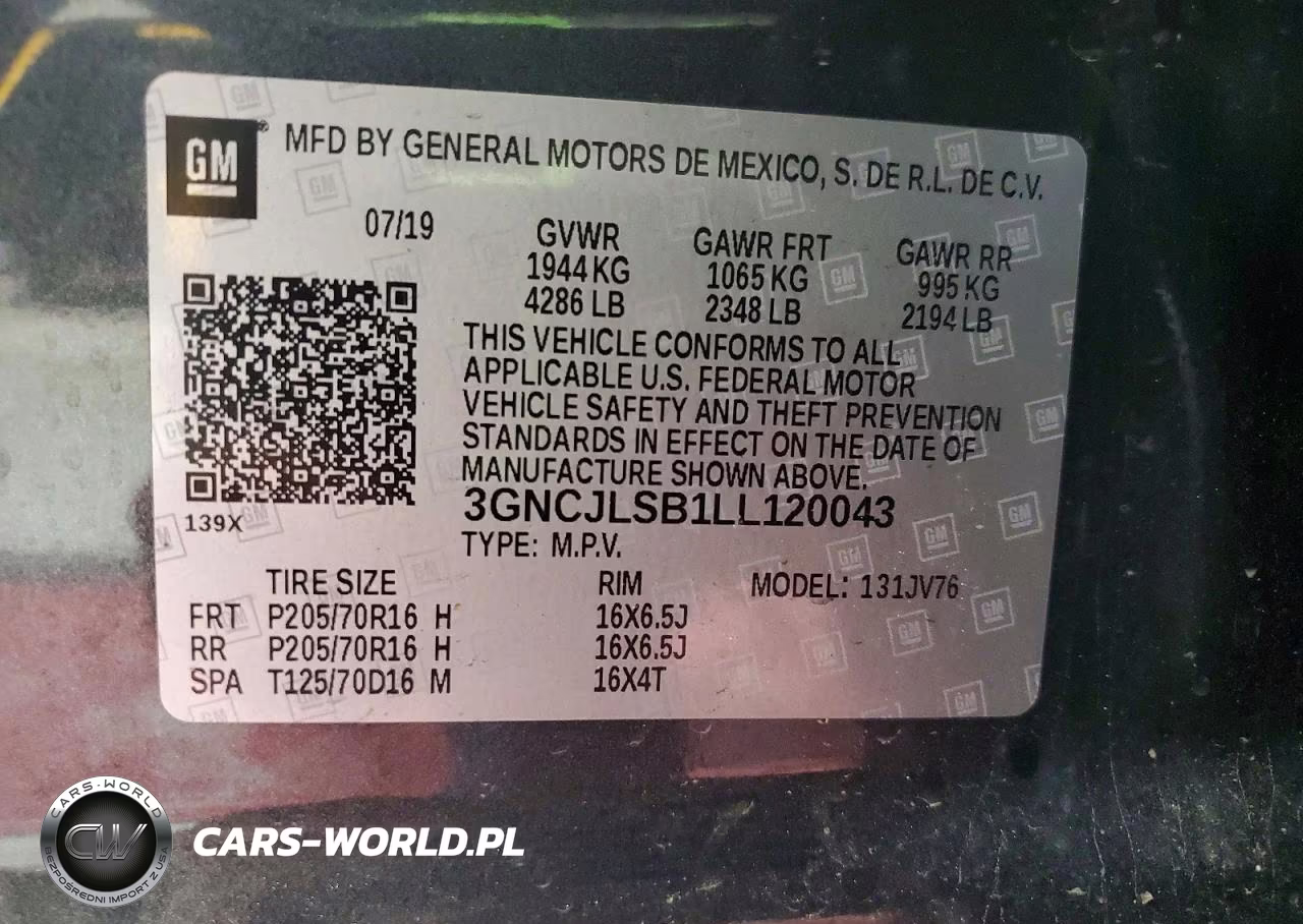 2020 Chevrolet Trax 1Lt VIN:3GNCJLSB1LL120043 - 12