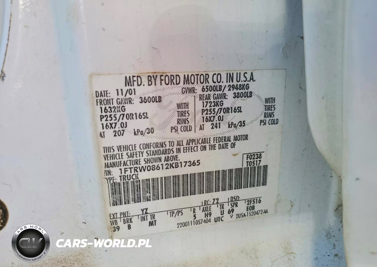 2002 Ford F150 Supercrew VIN:1FTRW08612KB17365 - 12