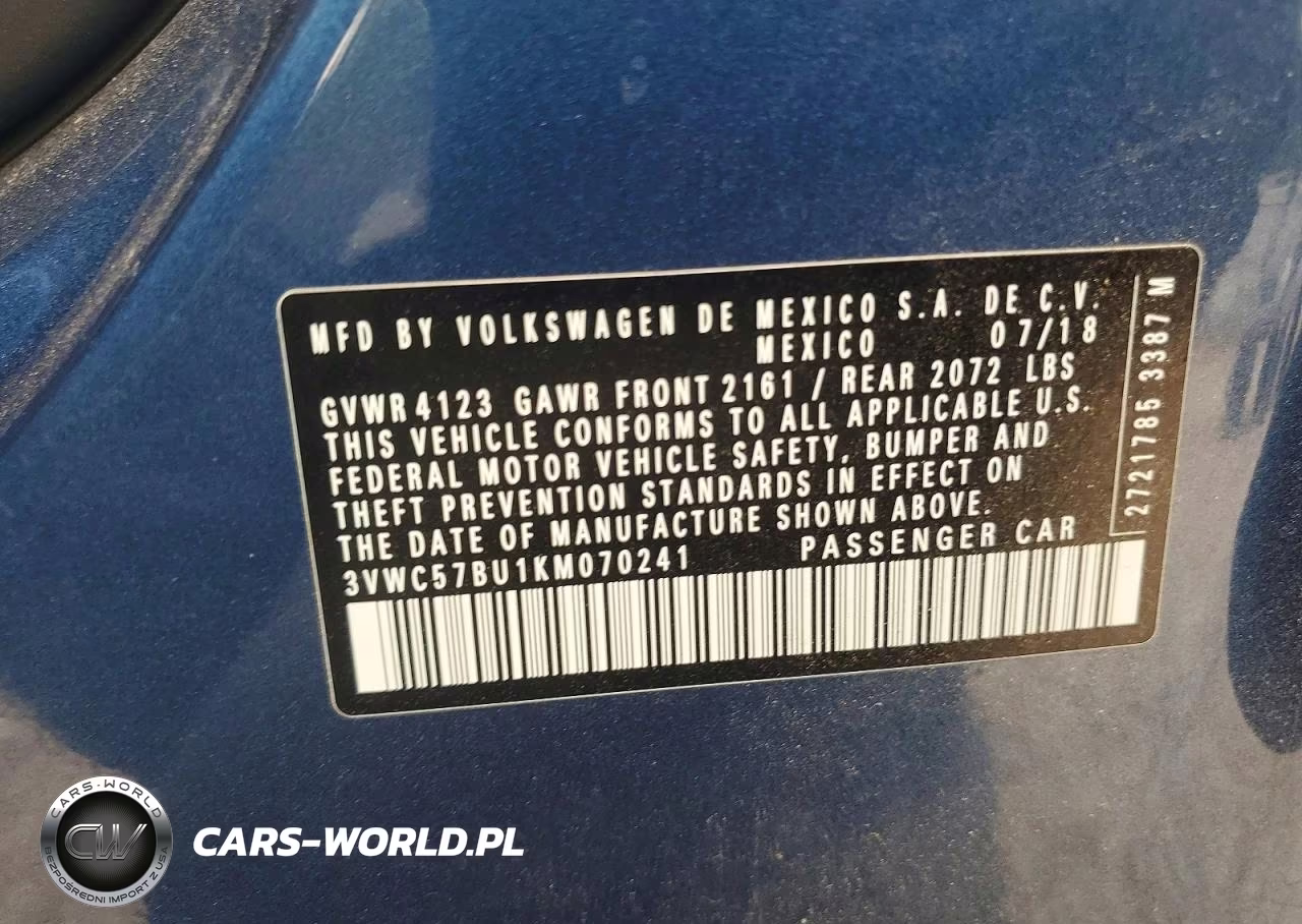2019 Volkswagen Jetta S VIN:3VWC57BU1KM070241 - 12