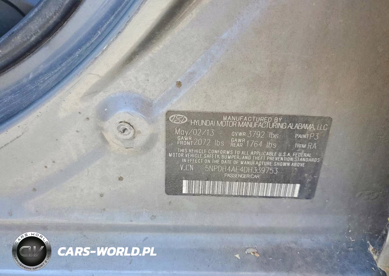 2013 Hyundai Elantra Gls VIN:5NPDH4AE4DH339753 - 12