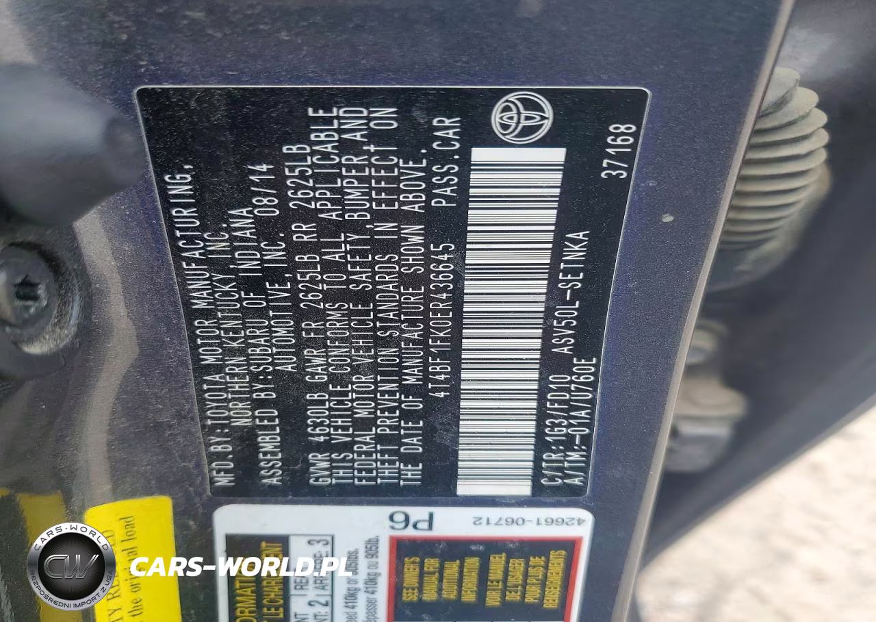 2014 Toyota Camry Le VIN:4T4BF1FK0ER436645 - 12