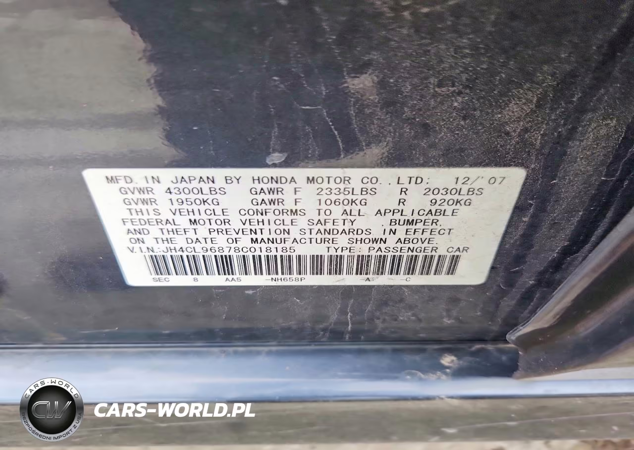 2008 Acura Tsx VIN:JH4CL96878C018185 - 12