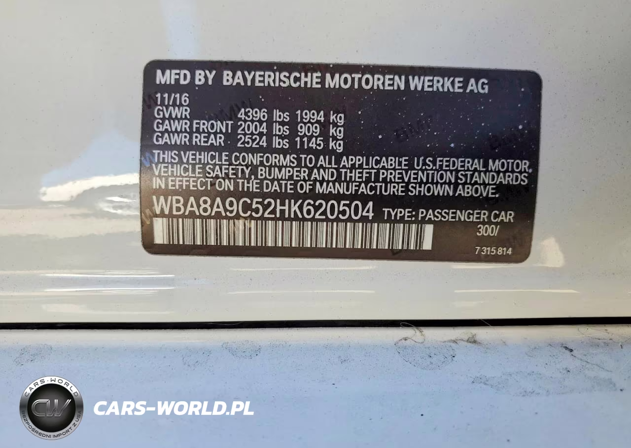 2017 BMW 320 I VIN:WBA8A9C52HK620504 - 12