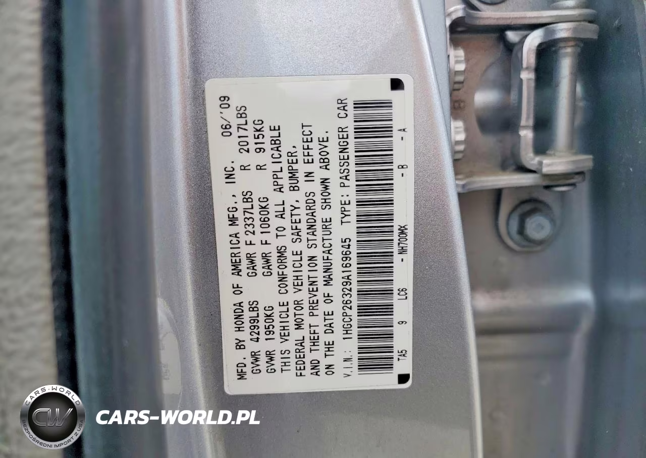2009 Honda Accord Lx VIN:1HGCP26329A169645 - 12
