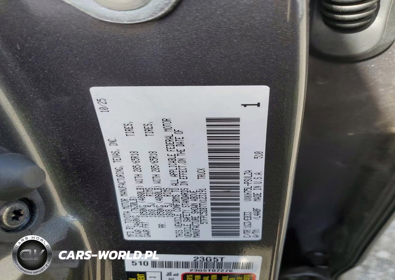 2026 Toyota Tundra Trd Pro Hv VIN:5TFPC5DB7TX123191 - 12