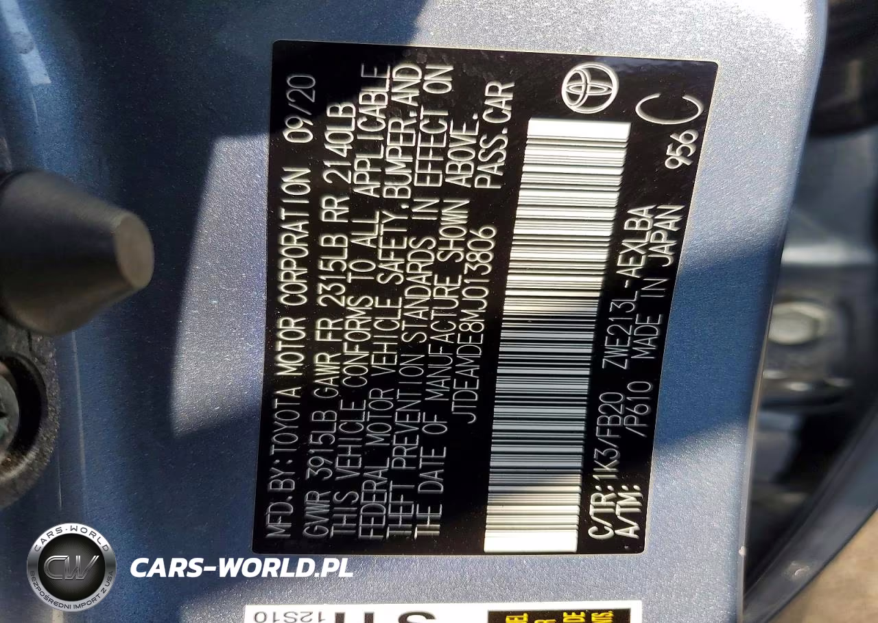 2021 Toyota Corolla Le VIN:JTDEAMDE8MJ013806 - 12