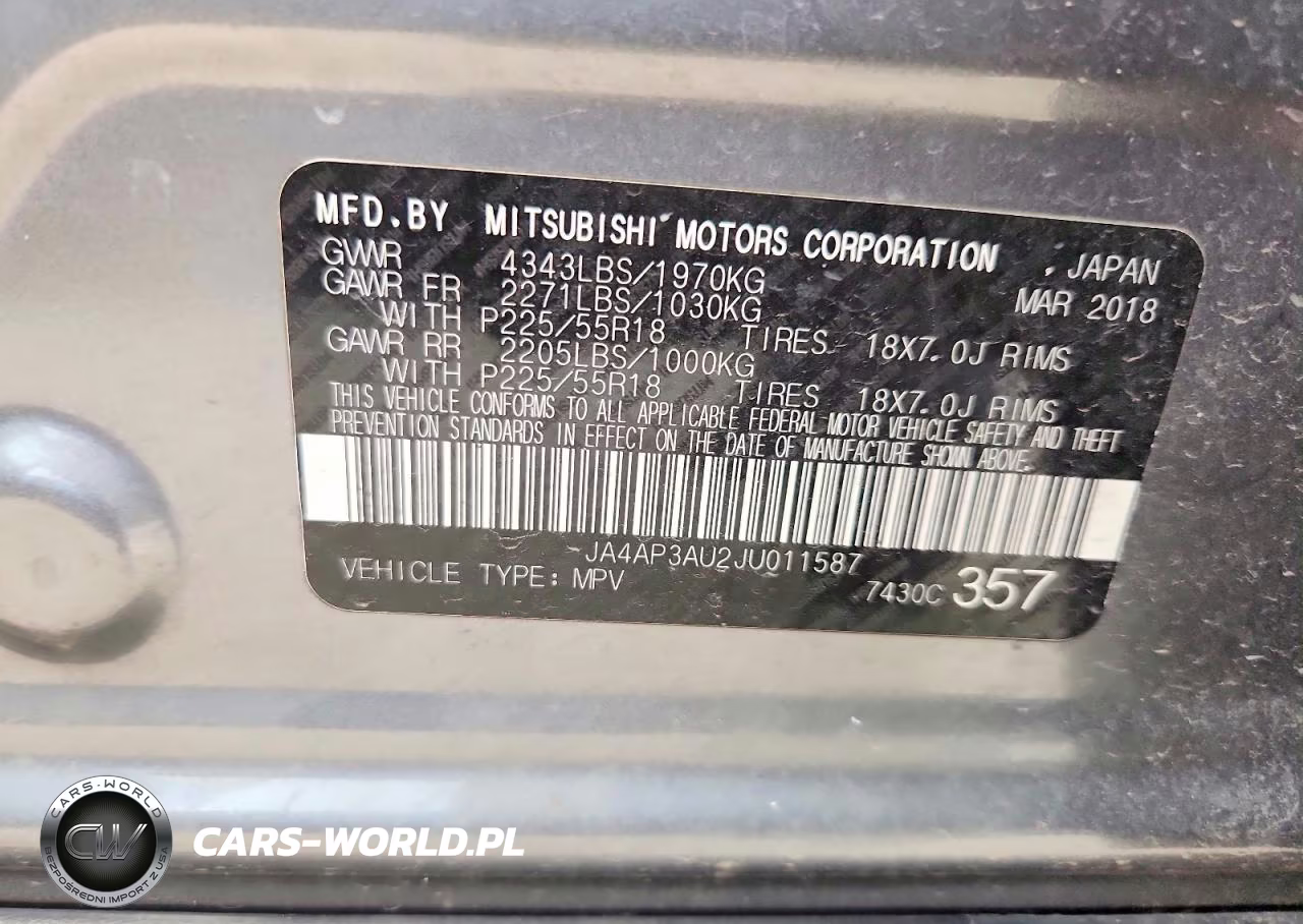 2018 Mitsubishi Outlander Sport Es VIN:JA4AP3AU2JU011587 - 12
