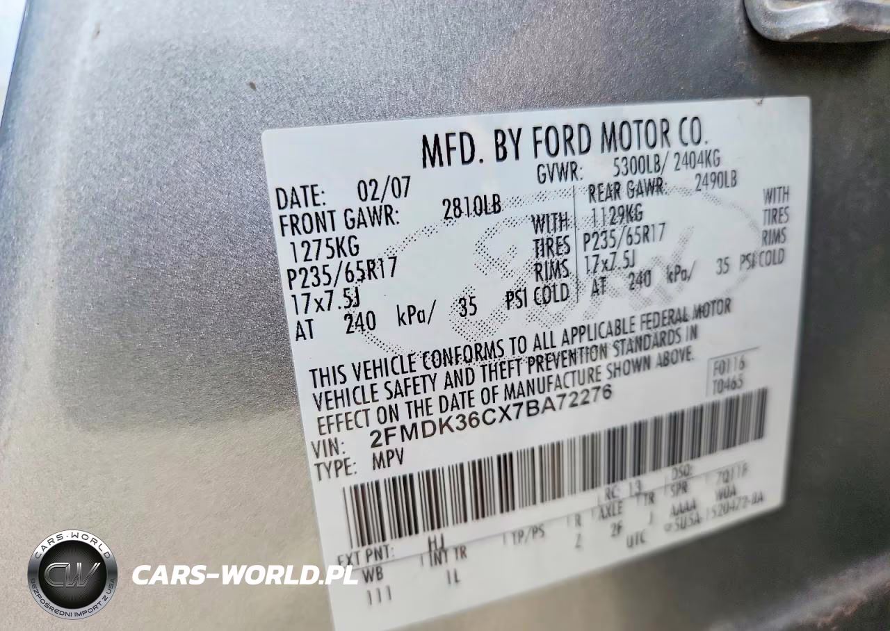 2007 Ford Edge Se VIN:2FMDK36CX7BA72276 - 13