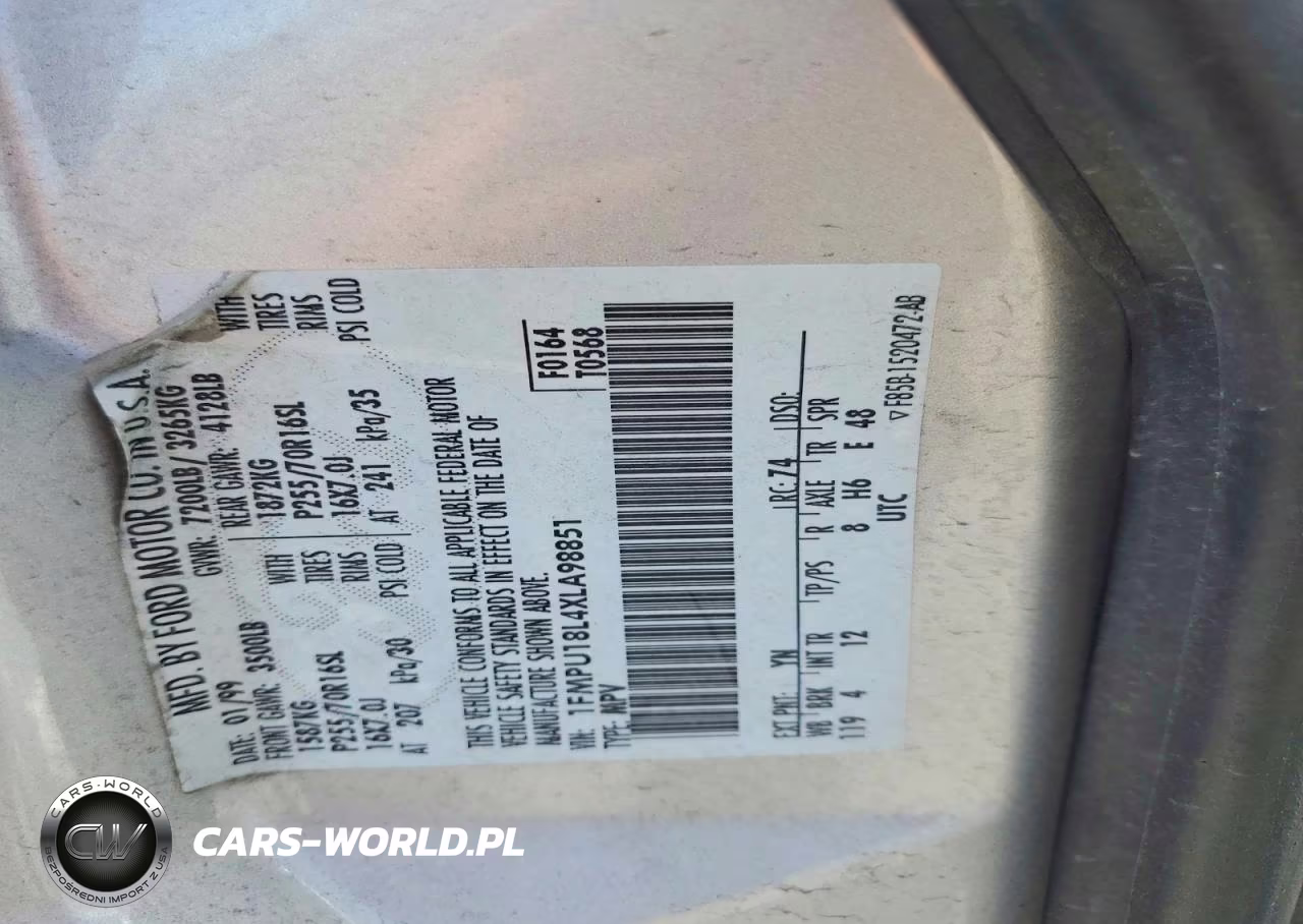 1999 Ford Expedition VIN:1FMPU18L4XLA98851 - 13