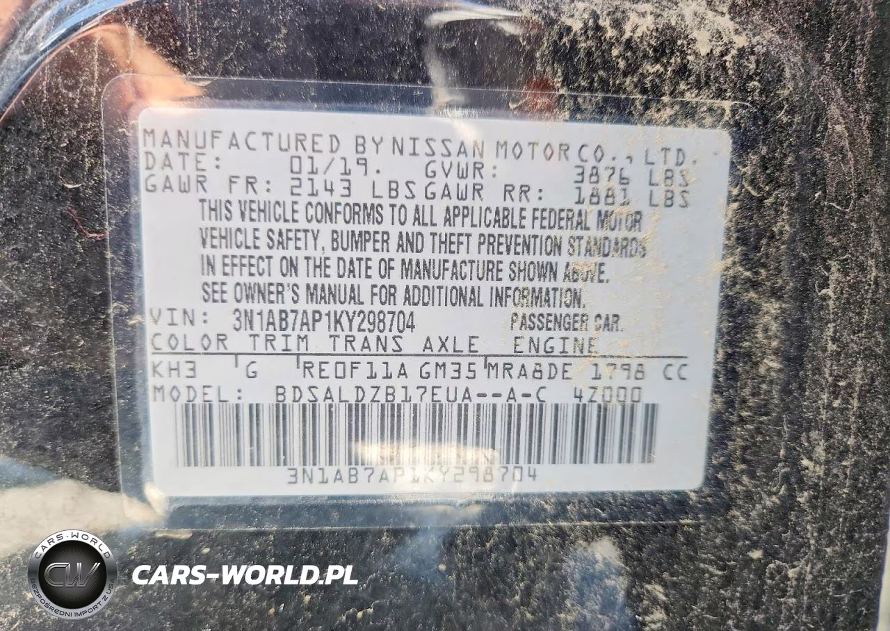 2019 Nissan Sentra Sv VIN:3N1AB7AP1KY298704 - 12