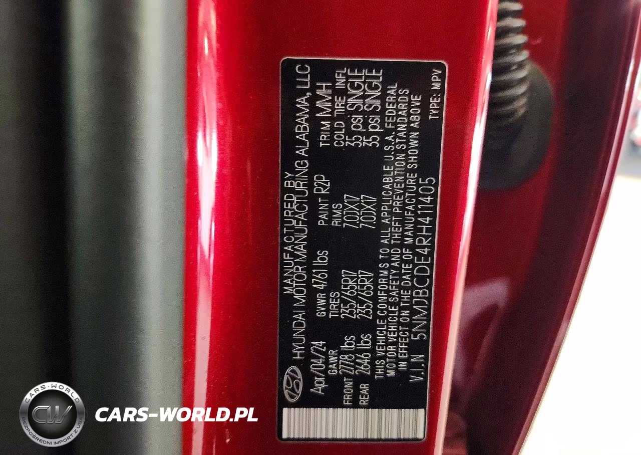 2024 HYUNDAI TUCSON SEL VIN:5NMJBCDE4RH411405 - 13