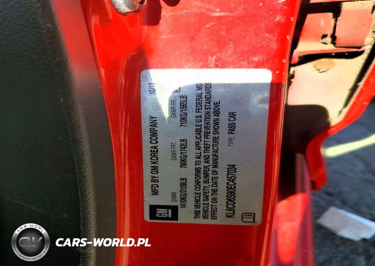 2014 Chevrolet Spark 1Lt VIN:KL8CD6S90EC457034 - 12
