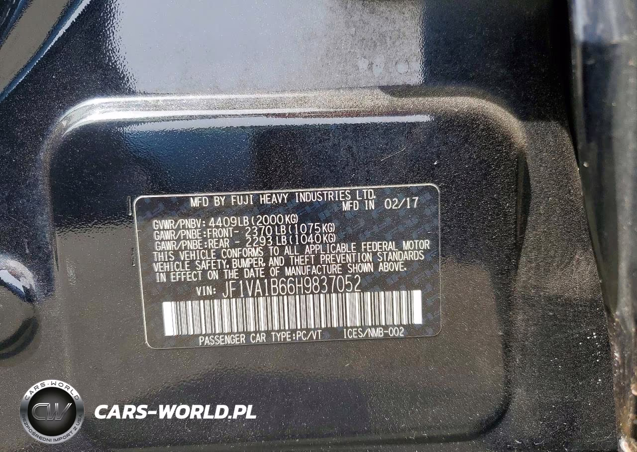 2017 Subaru Wrx VIN:JF1VA1B66H9837052 - 13