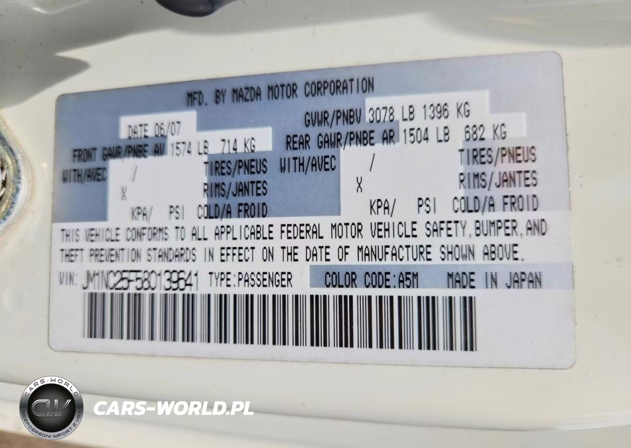 2008 Mazda Mx-5 Miata VIN:JM1NC25F580139641 - 12