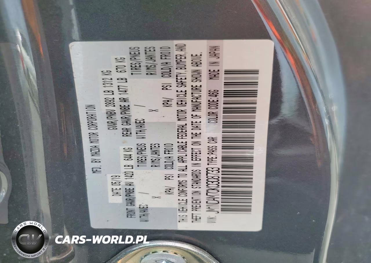 2019 Mazda Mx-5 Miata Grand Touring VIN:JM1NDAM70K0308733 - 12