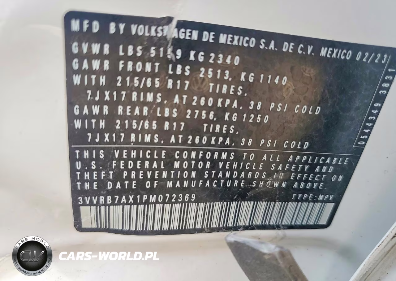 2023 Volkswagen Tiguan S VIN:3VVRB7AX1PM072369 - 12