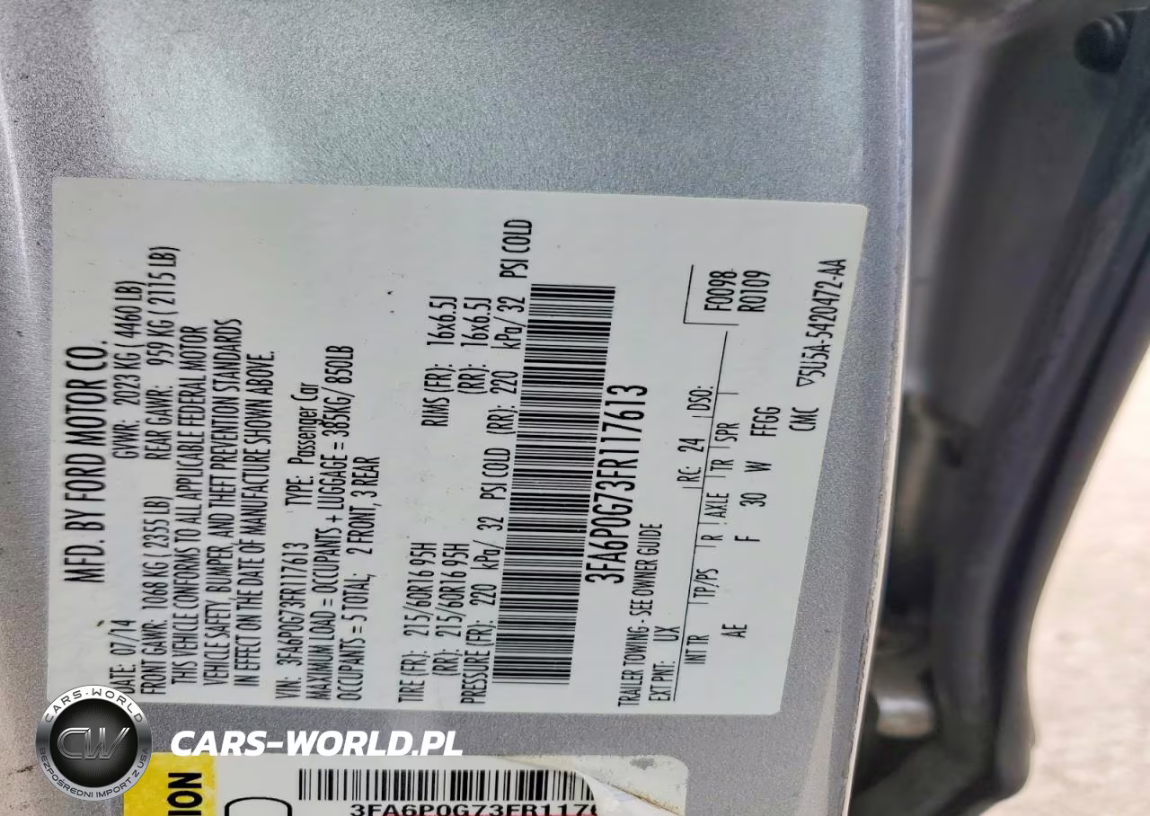 2015 Ford Fusion VIN:3FA6P0G73FR117613 - 12