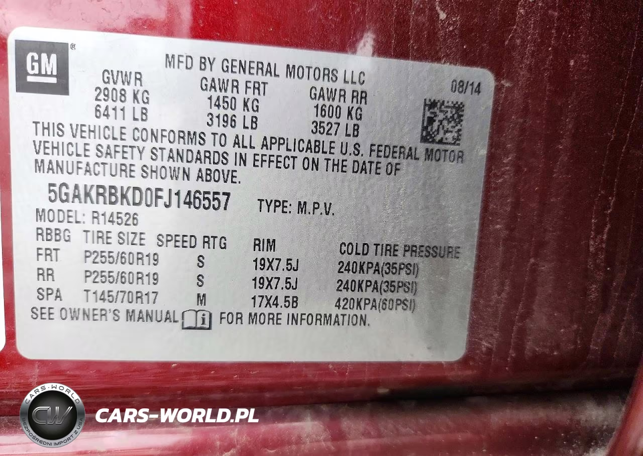 2015 Buick Enclave VIN:5GAKRBKD0FJ146557 - 13
