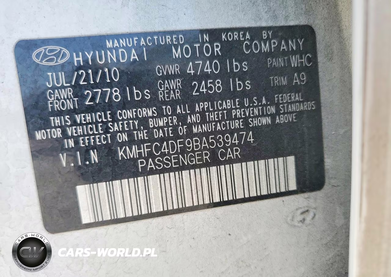 2011 Hyundai Azera Limited VIN:KMHFC4DF9BA539474 - 12