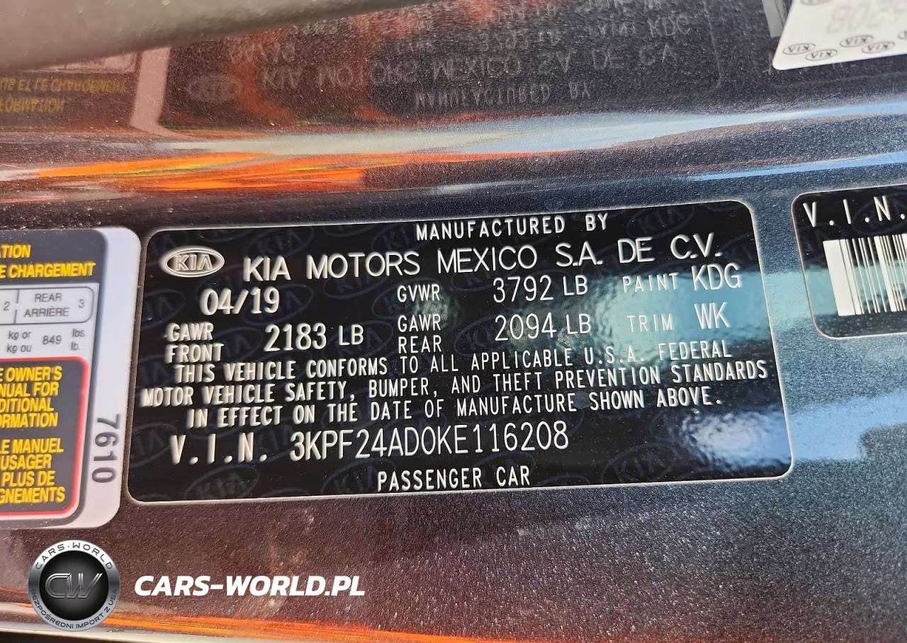 2019 Kia Forte Lxs VIN:3KPF24AD0KE116208 - 12