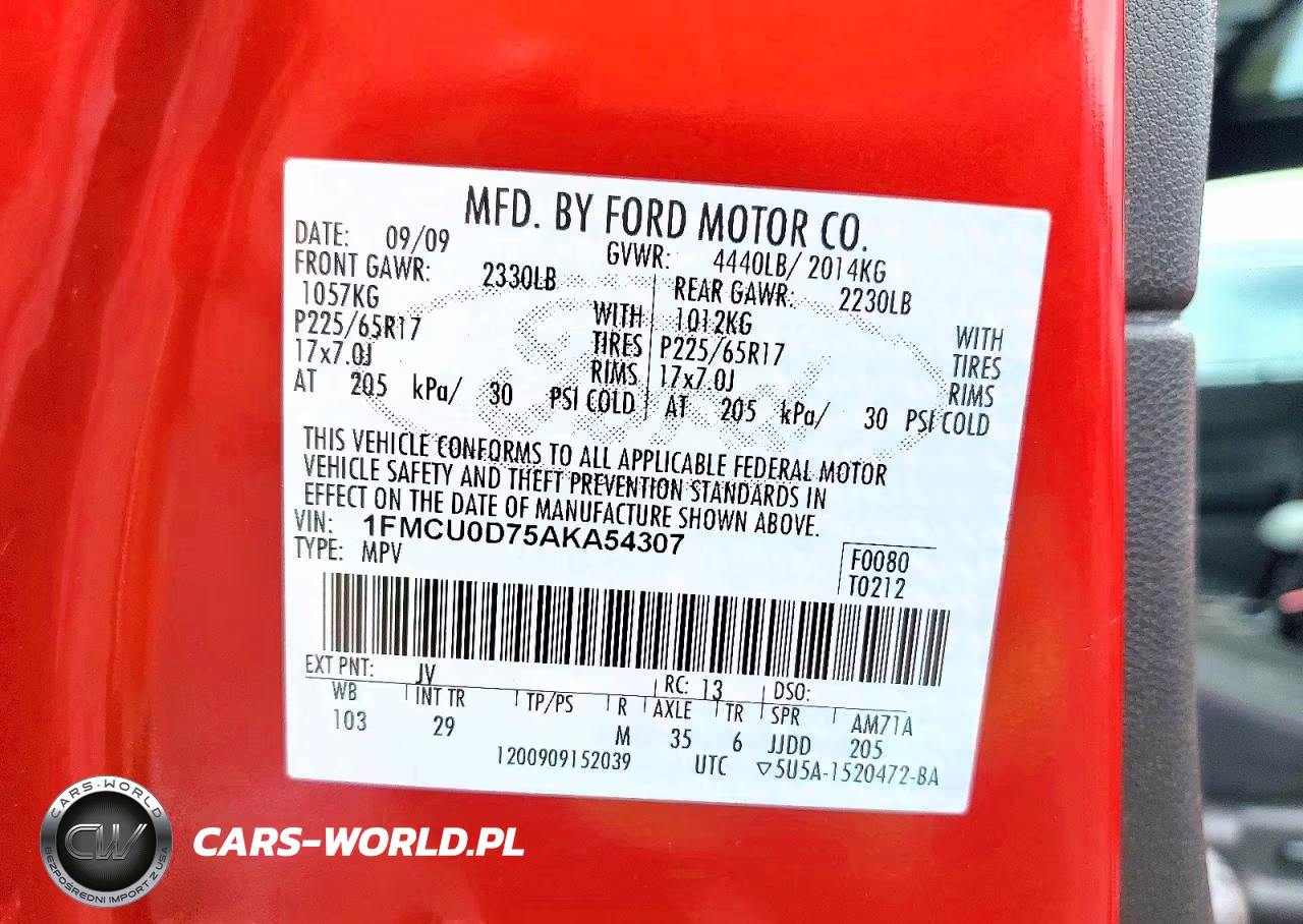 2010 Ford Escape Xlt VIN:1FMCU0D75AKA54307 - 13