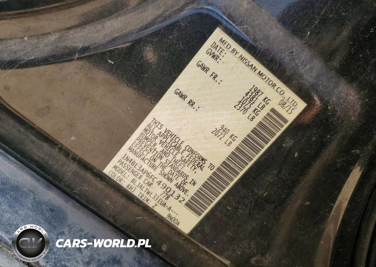 2015 Nissan Altima 3.5 Sl VIN:1N4BL3AP6FC490132 - 13