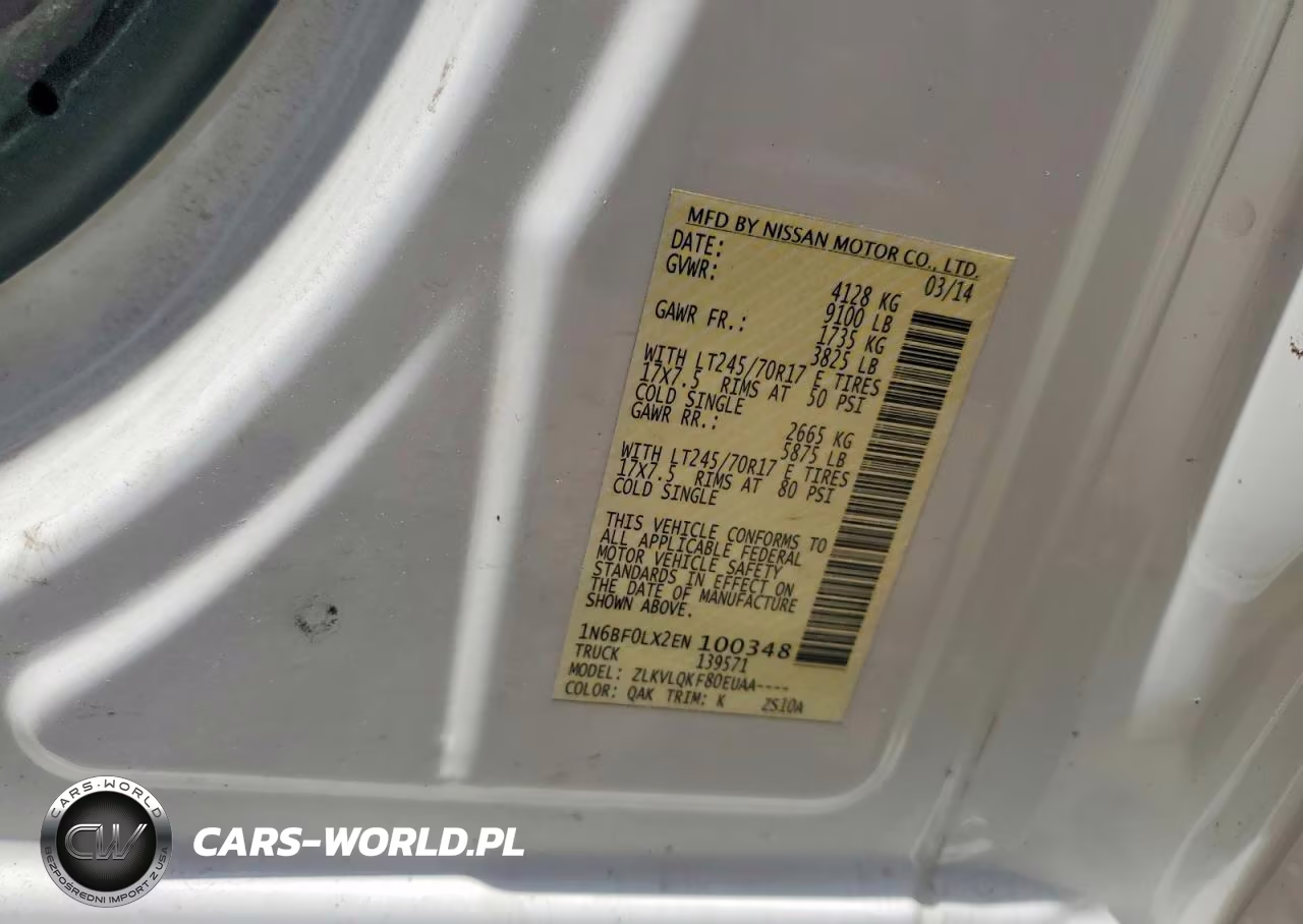 2014 Nissan Nv 2500 VIN:1N6BF0LX2EN100348 - 13