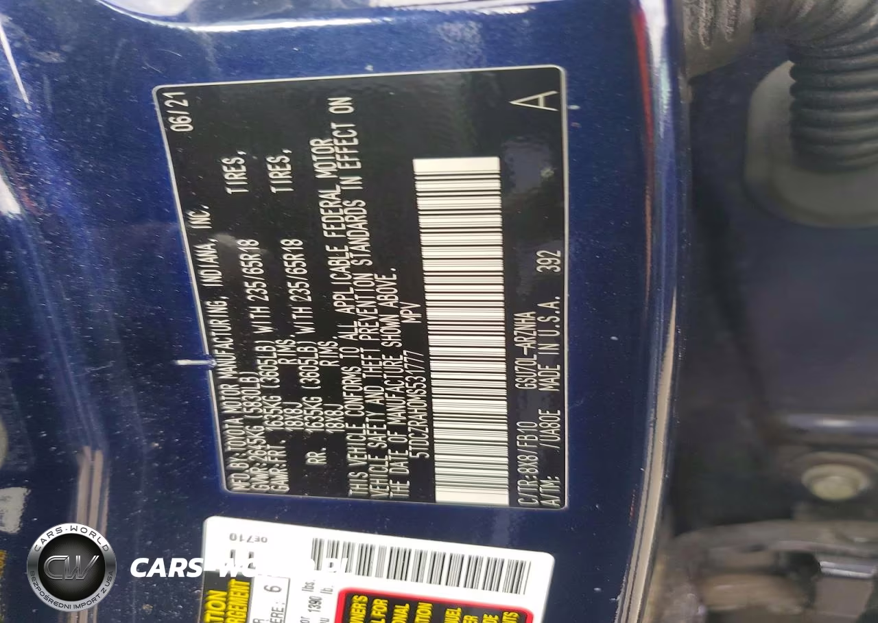 2021 Toyota Highlander L VIN:5TDCZRAH0MS531777 - 13