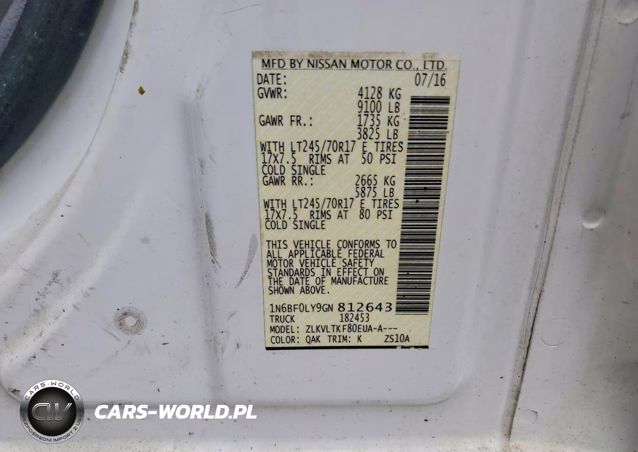 2016 Nissan Nv 2500 Hd Sv VIN:1N6BF0LY9GN812643 - 13