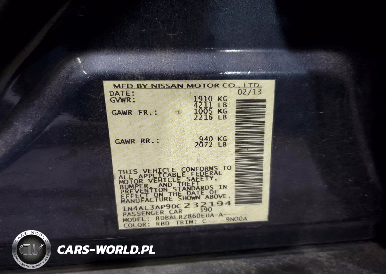 2013 Nissan Altima 2.5 VIN:1N4AL3AP9DC232194 - 13