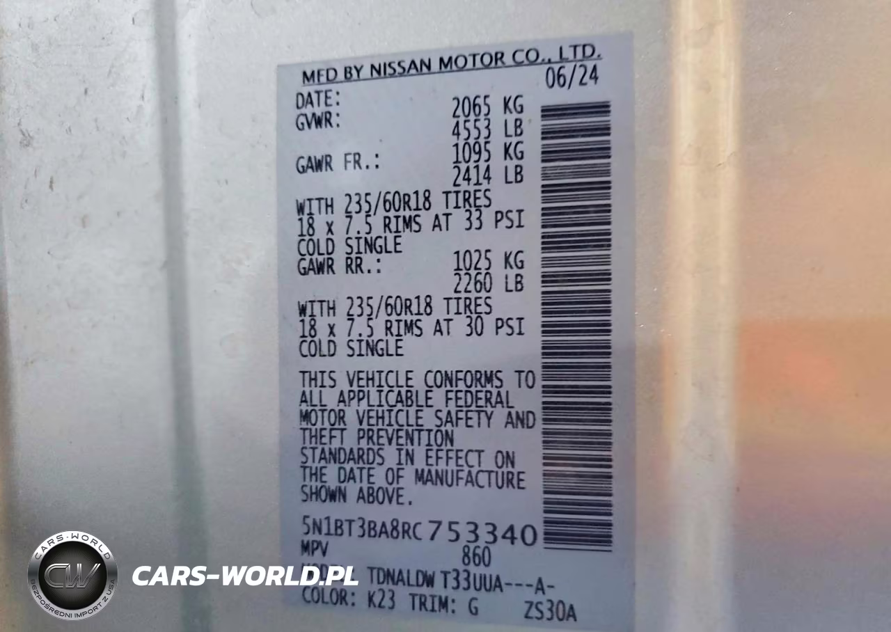 2024 Nissan Rogue Sv VIN:5N1BT3BA8RC753340 - 12