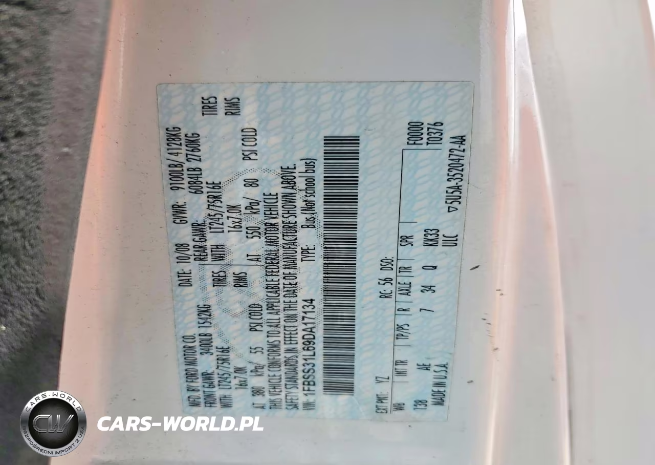 2009 Ford Econoline E350 Super Duty Wagon VIN:1FBSS31L69DA17134 - 10