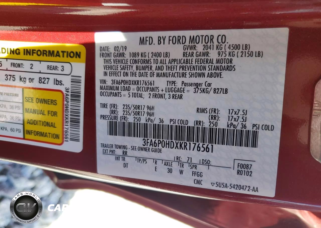 2019 Ford Fusion Se VIN:3FA6P0HDXKR176561 - 13