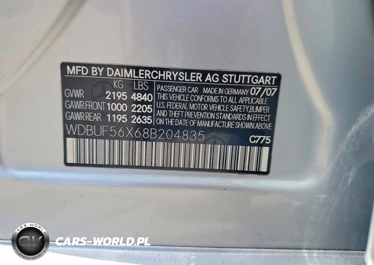 2008 Mercedes-Benz E 350 VIN:WDBUF56X68B204835 - 12