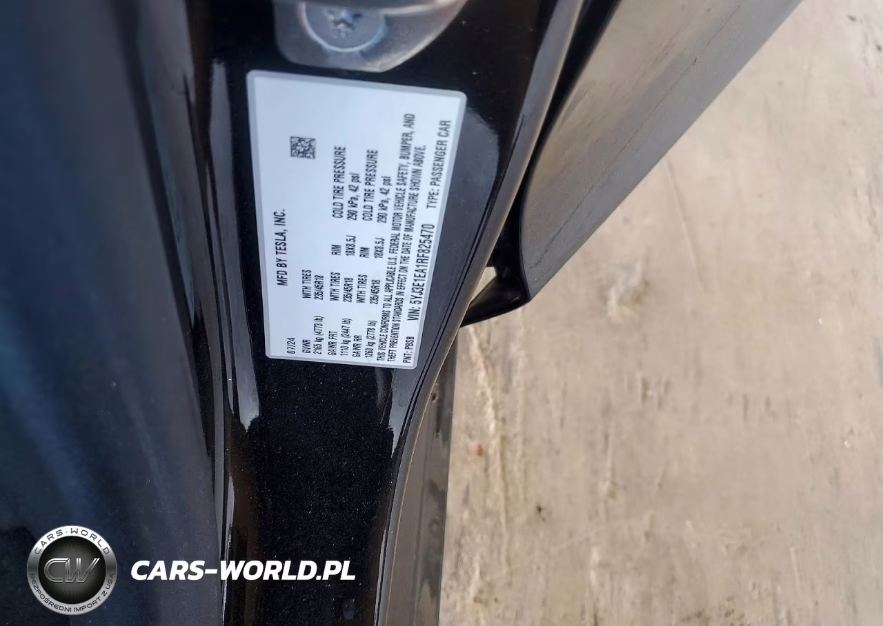 2024 Tesla Model 3 VIN:5YJ3E1EA1RF825470 - 12