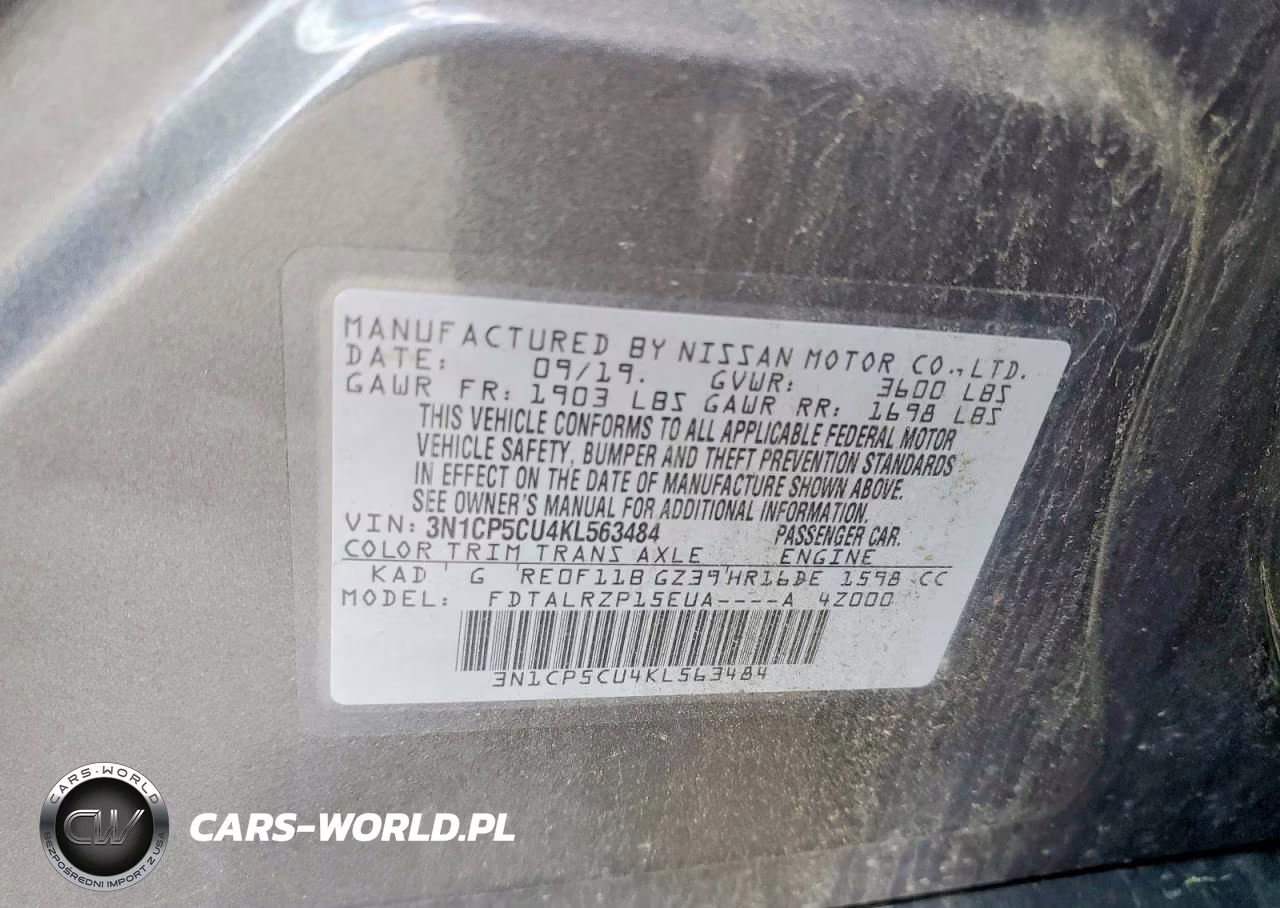 2019 Nissan Kicks S VIN:3N1CP5CU4KL563484 - 13